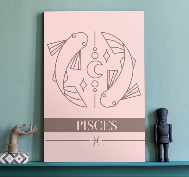 Fish canvas with astrological pisces symbol - TenStickers
