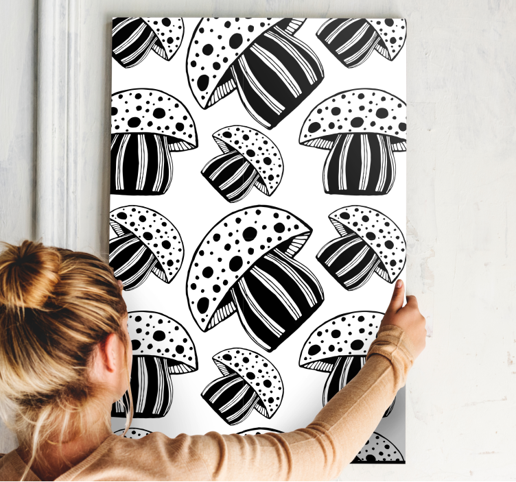 Fish canvas with mushroom pattern - TenStickers