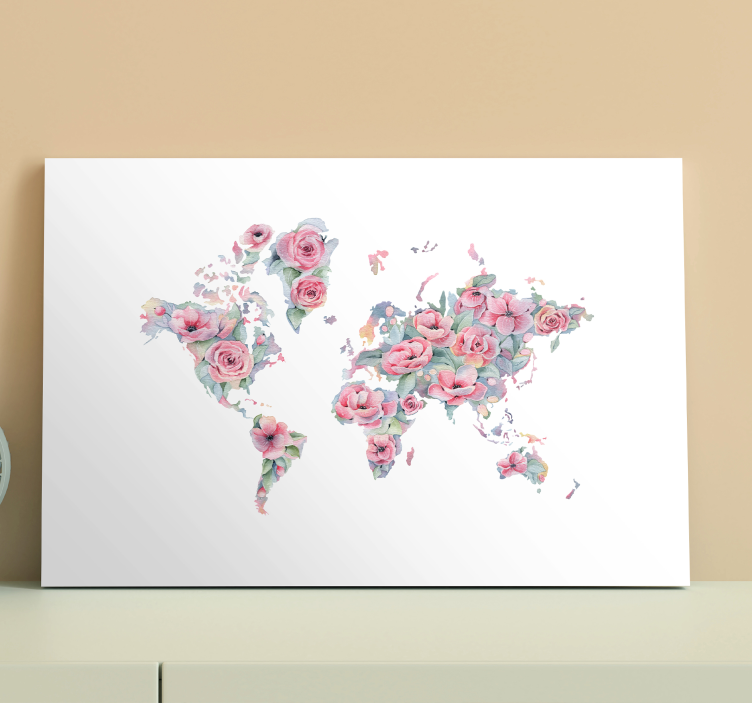 Floral White Design Flowers  canvas - TenStickers