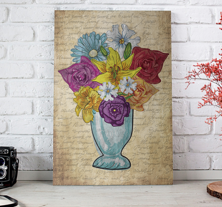 Flowers canvas bouquet of blooms - TenStickers