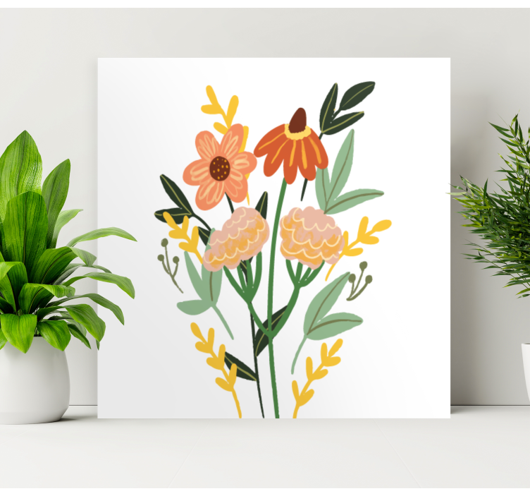 Flowers canvas charming floral arrangement - TenStickers