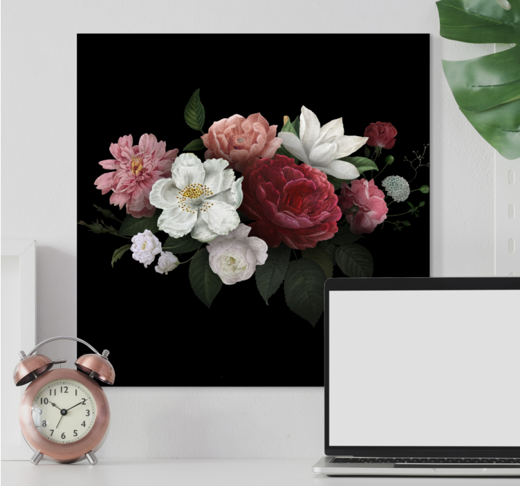 Flowers canvas dramatic floral display - TenStickers