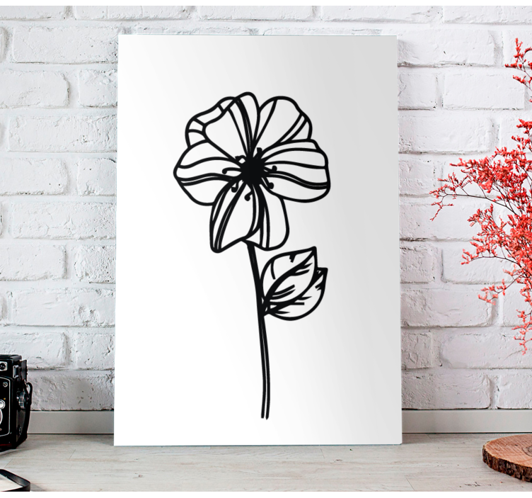 Flowers canvas elegant floral outline - TenStickers