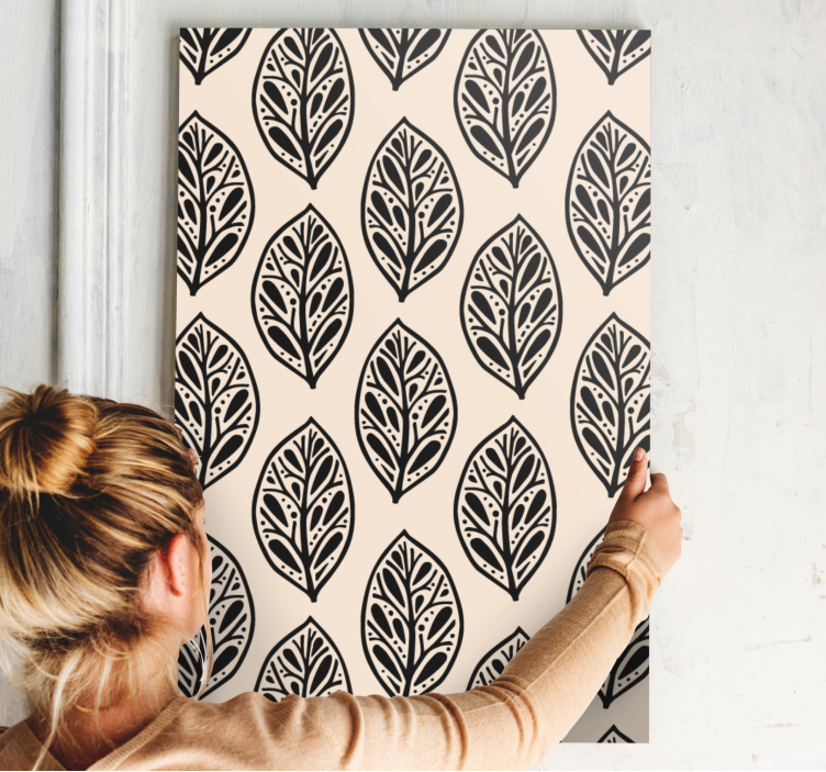 Flowers canvas elegant leaf design - TenStickers