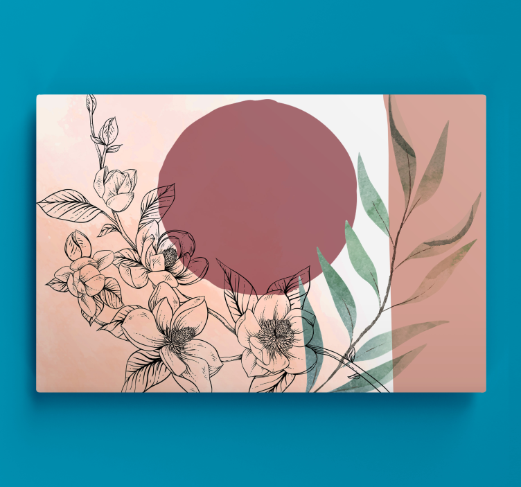 Flowers canvas floral arrangement in circle - TenStickers