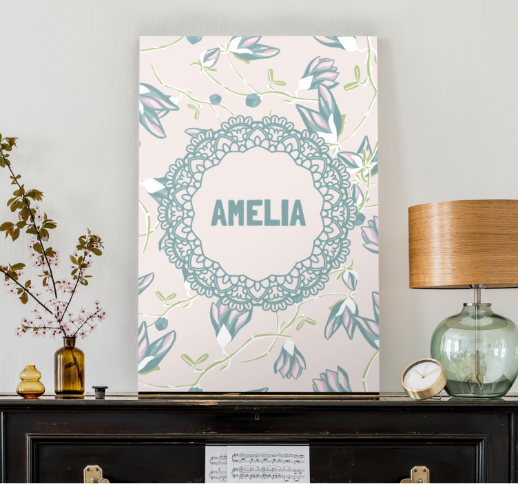 Flowers canvas floral lace pattern - TenStickers