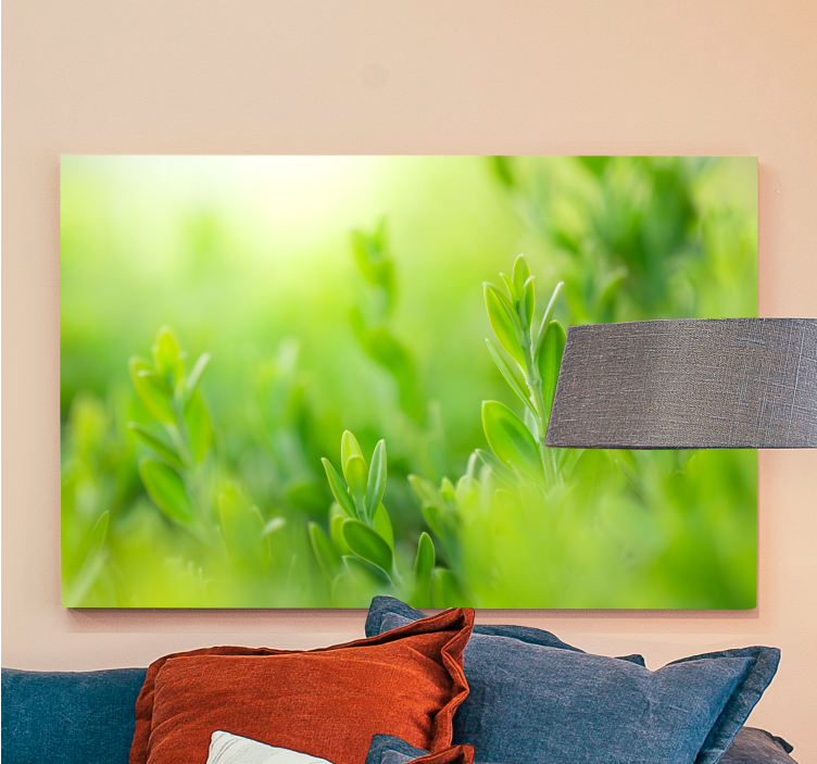 Flowers canvas lush greenery detail - TenStickers