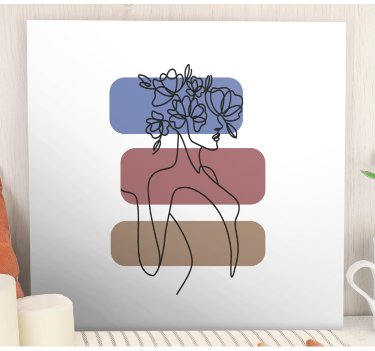Flowers canvas minimalist floral design - TenStickers