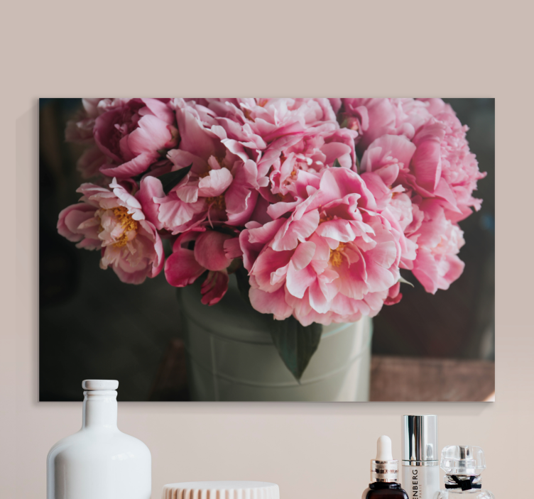 Flowers canvas pink peony arrangement - TenStickers