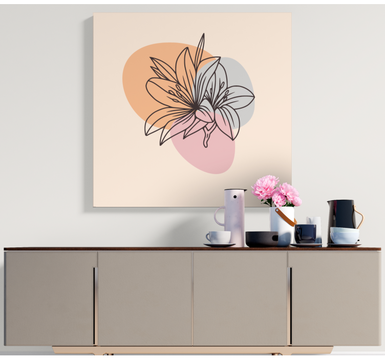 Flowers canvas stylized floral arrangement - TenStickers