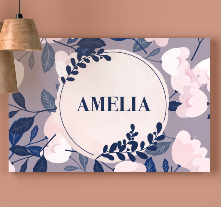 Flowers canvas with custom floral design - TenStickers