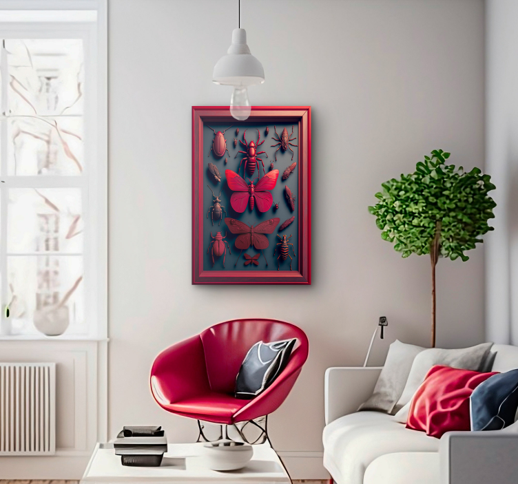 Framed butterfly Insect wall art - TenStickers