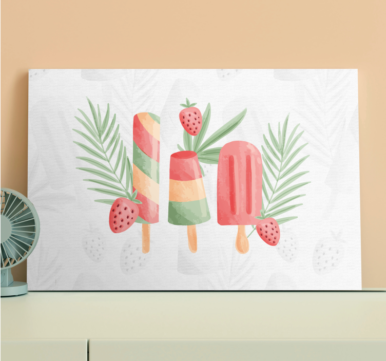 Fruit canvas wall art frozen fruit delights - TenStickers