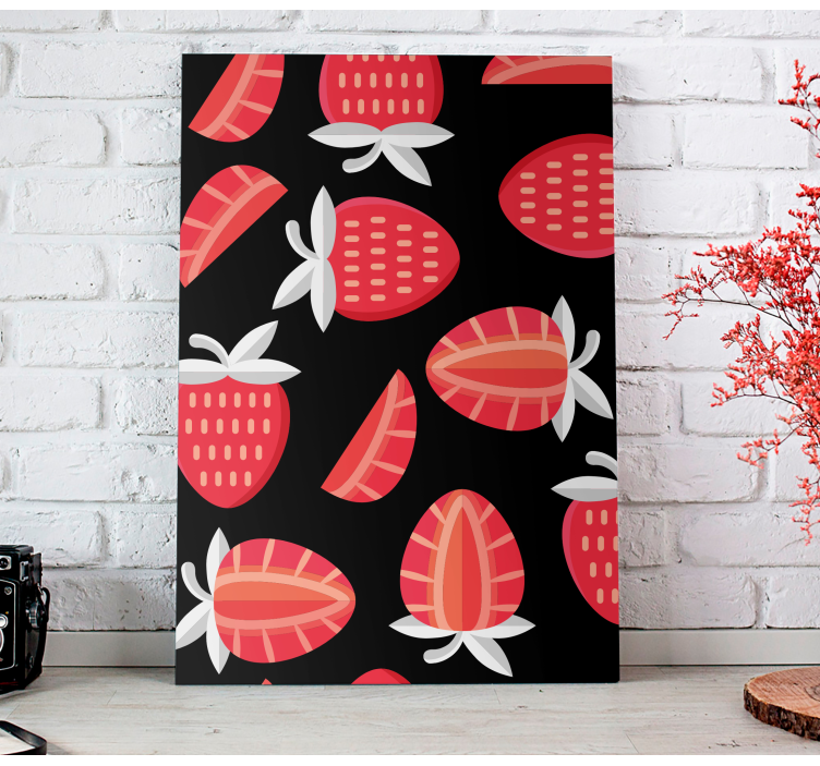 Fruit canvas wall art strawberry design - TenStickers