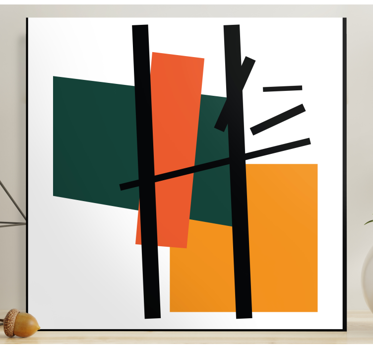 Geometric canvas abstract shapes composition - TenStickers