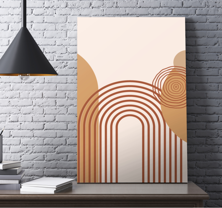 Geometric canvas curved line design - TenStickers