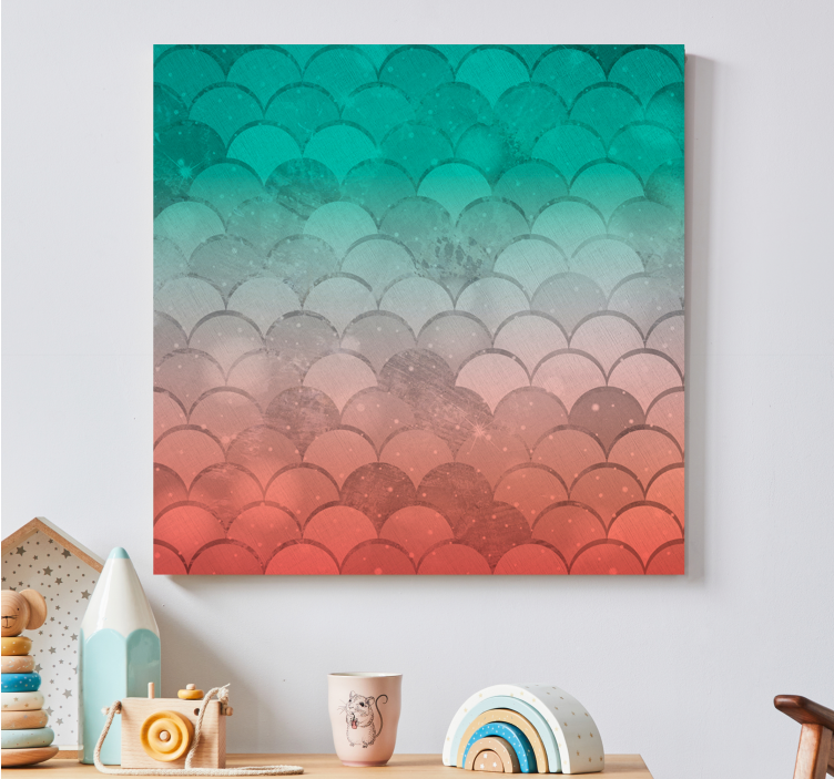 Geometric canvas curved wave pattern - TenStickers
