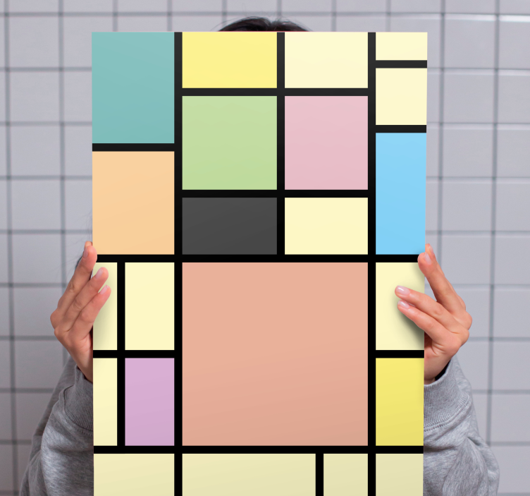 Geometric canvas vibrant geometric shapes - TenStickers
