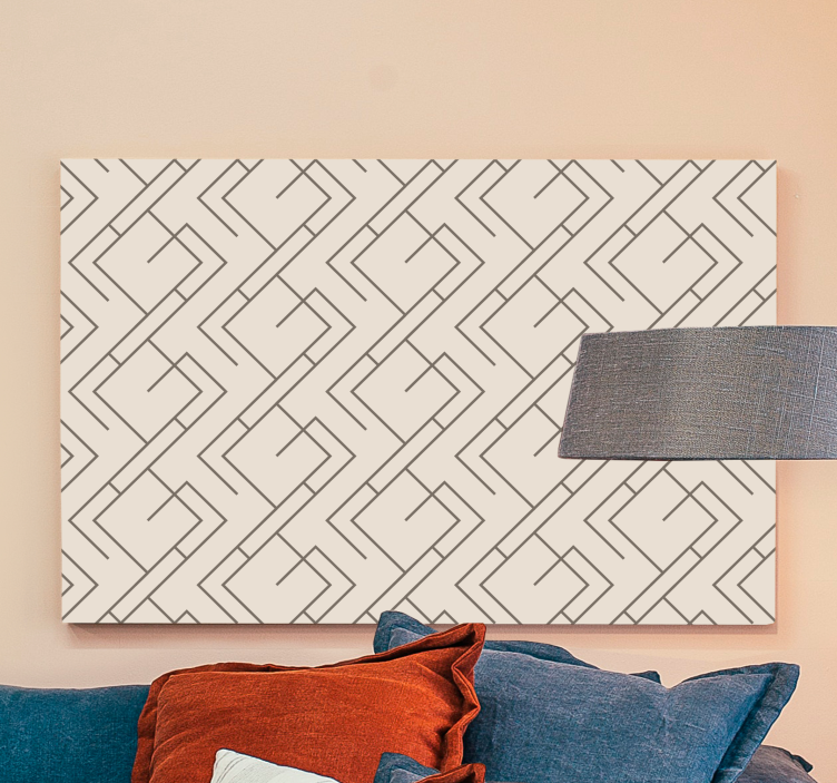 Geometric canvas with trendy linear design - TenStickers