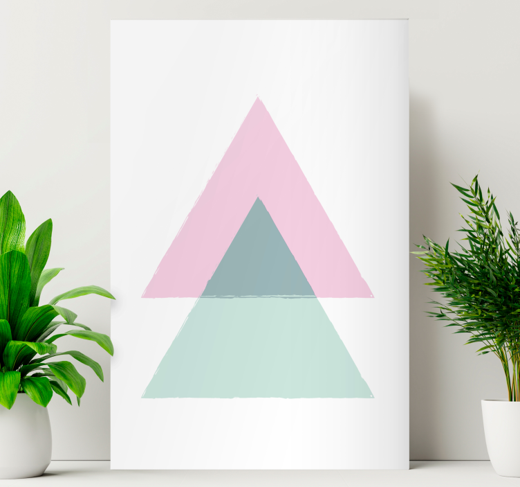Geometric canvas with triangular shapes design - TenStickers