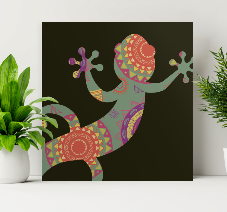 Geometric Reptile Illustration animal canvas wall art - TenStickers