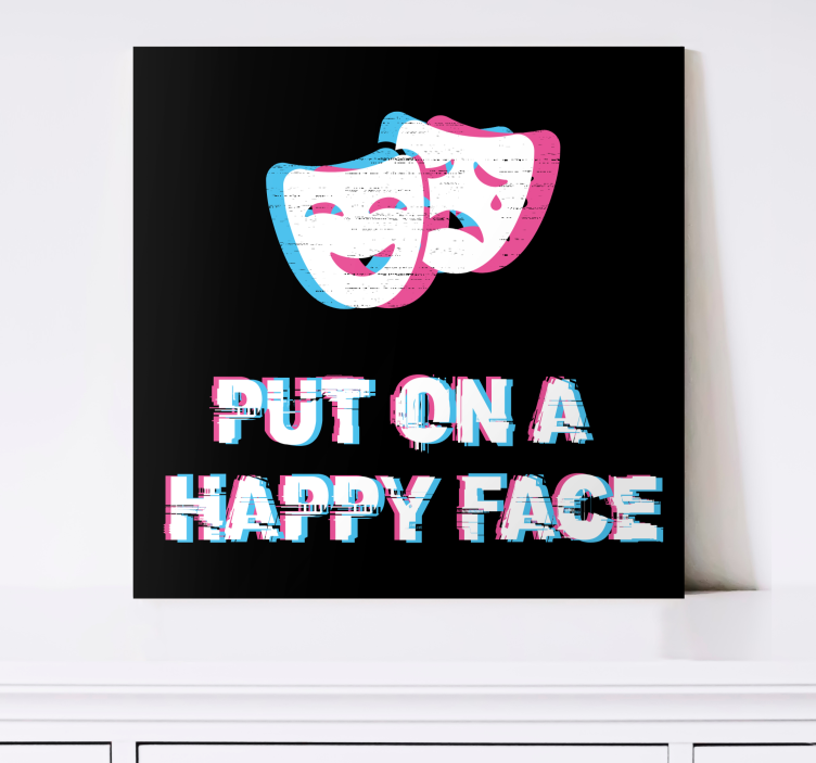 Happy face expression quote canvas - TenStickers