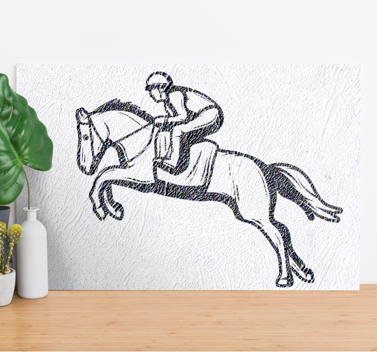 Horse wall art equestrian jumping artwork - TenStickers