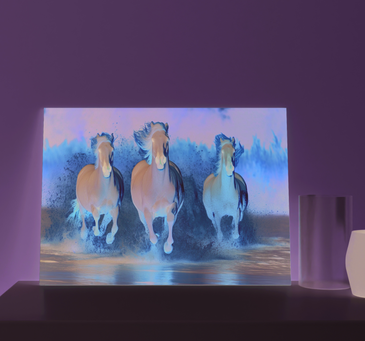 Horses running living room canvas print - TenStickers