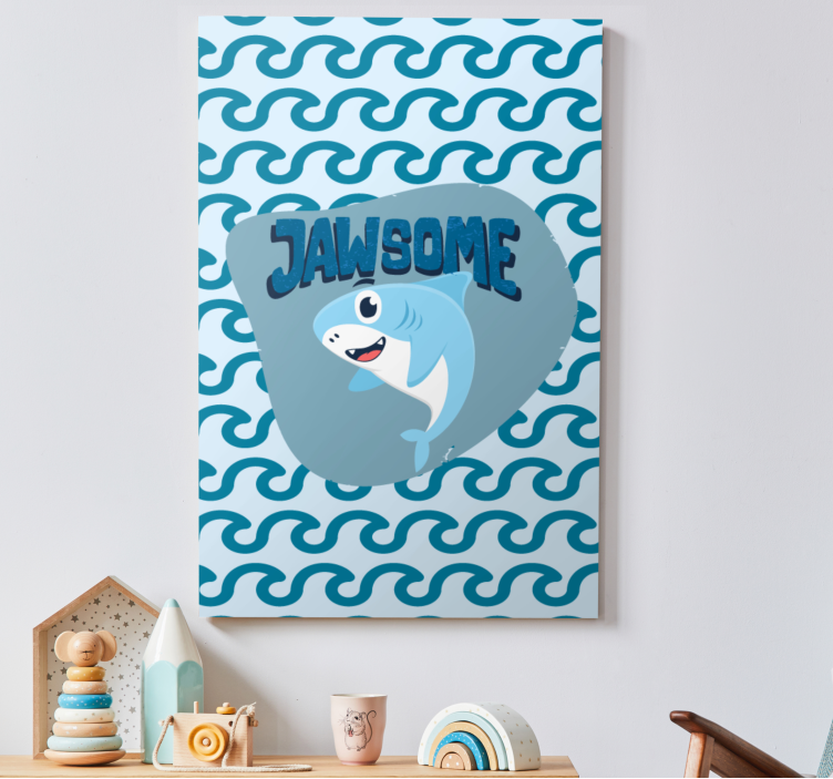 Jawsome design sea creatures bedroom canvas - TenStickers