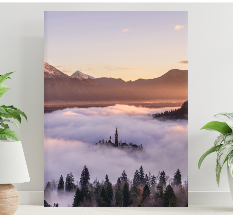 Landscape canvas enchanting mountain castle - TenStickers