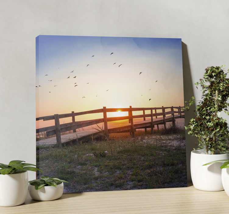 Landscape canvas of serene sunset view - TenStickers