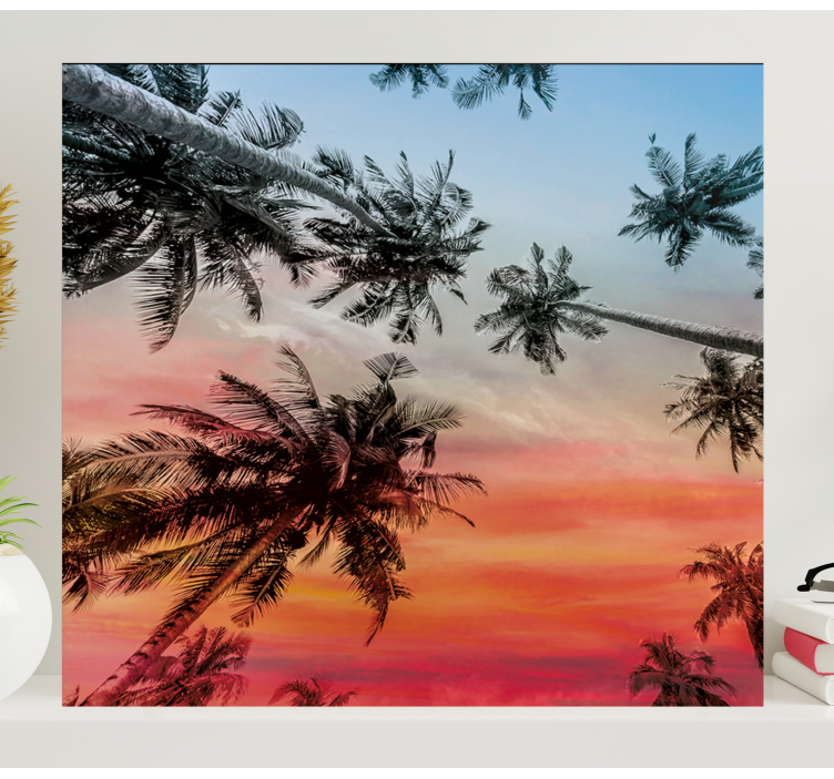 Landscape canvas palm trees silhouette - TenStickers