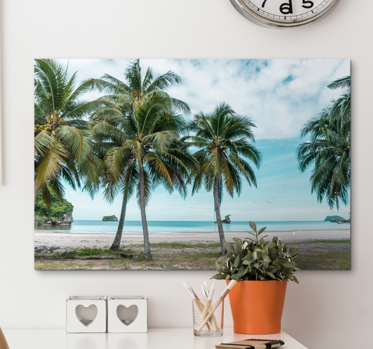 Landscape canvas tropical palm scene - TenStickers