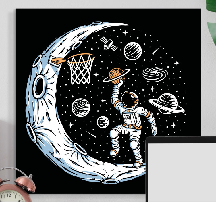 Lunar Basketball Dunk framed gaming wall art - TenStickers