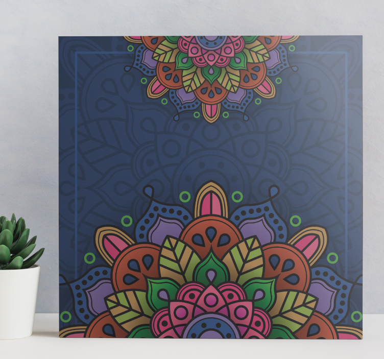 Colourful mandala canvas wall art - TenStickers