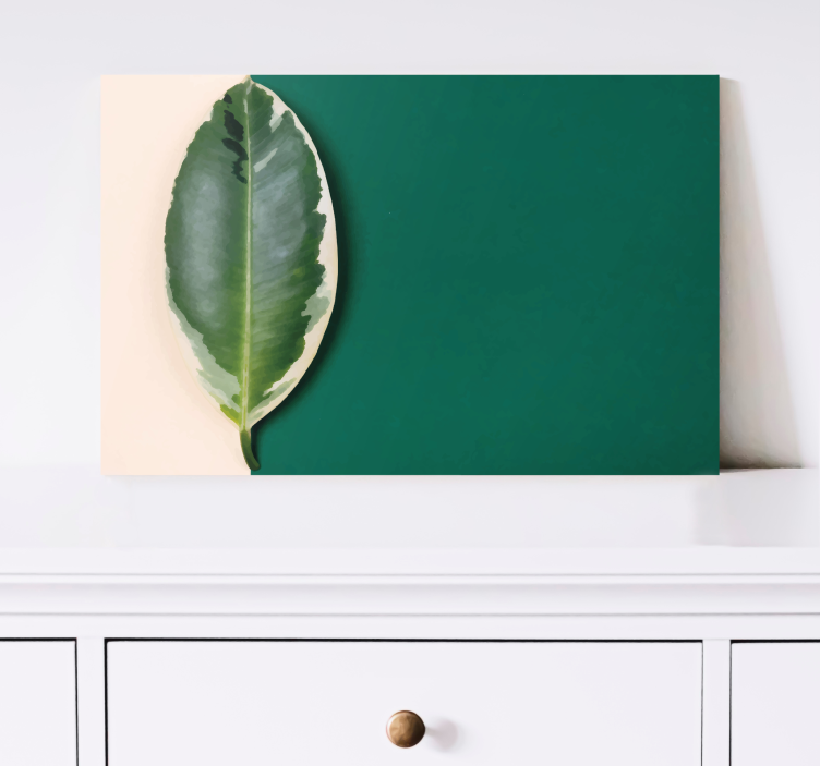 Modern paint leaf design  Plant canvas prints - TenStickers