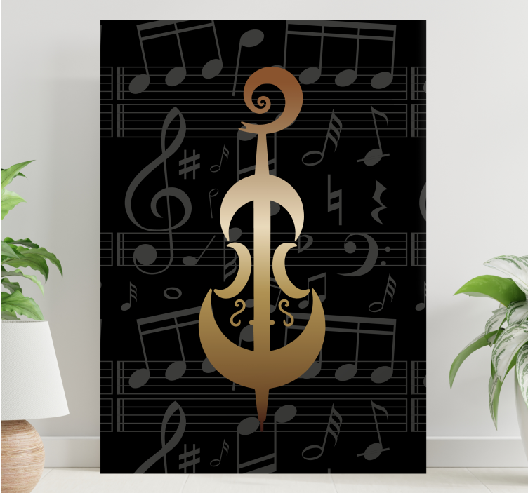 Music canvas art elegant music note design - TenStickers