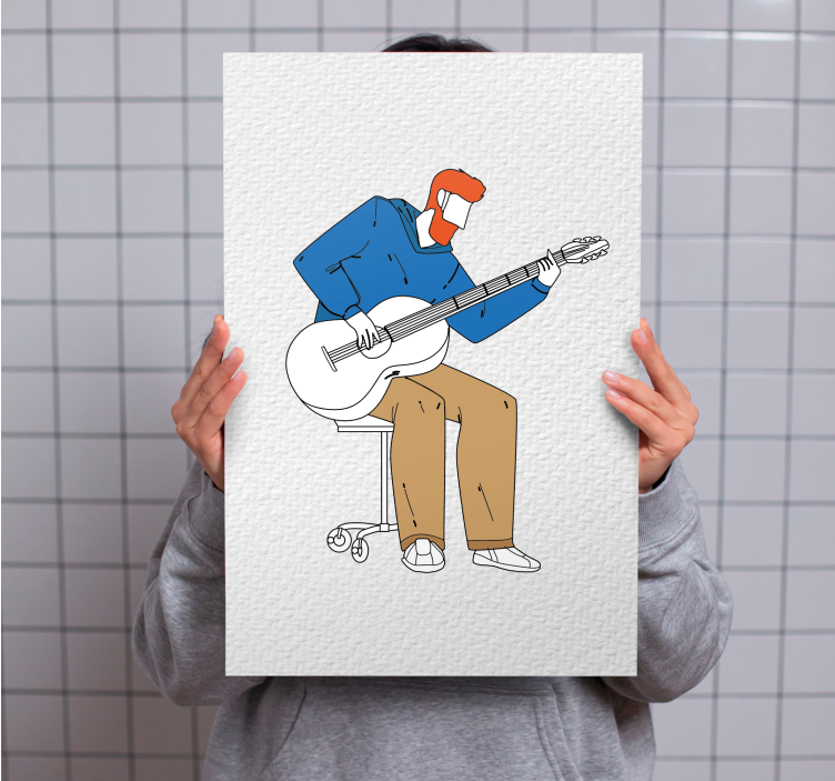Music canvas art guitarist playing live - TenStickers