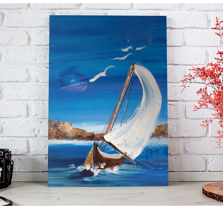 Nautical canvas art sailing boat journey - TenStickers