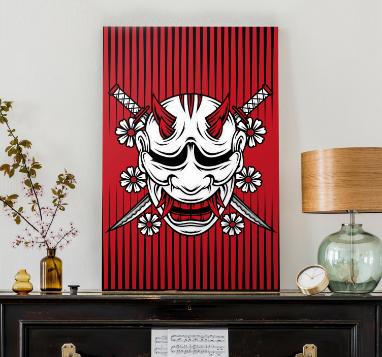 Ninja skulls cartoon modern canvas - TenStickers