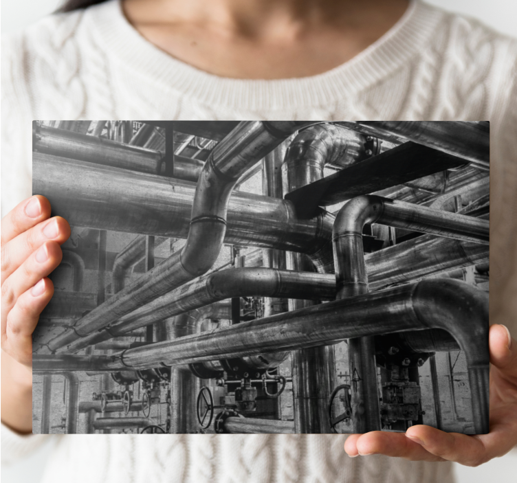 Ornamental canvas print industrial pipe system - TenStickers