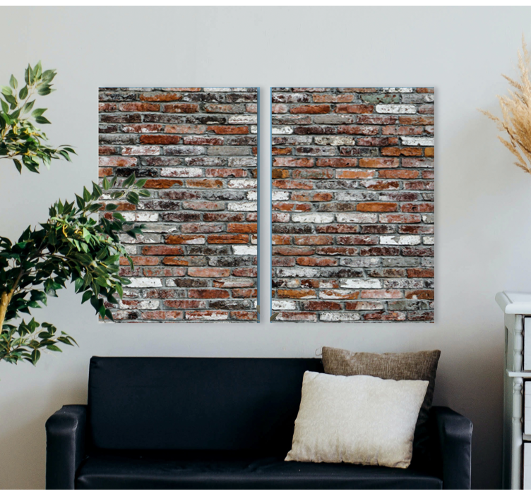 Ornamental canvas print rustic brick texture - TenStickers