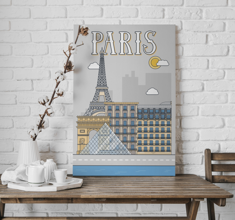 Paris cityscape wall art print - TenStickers