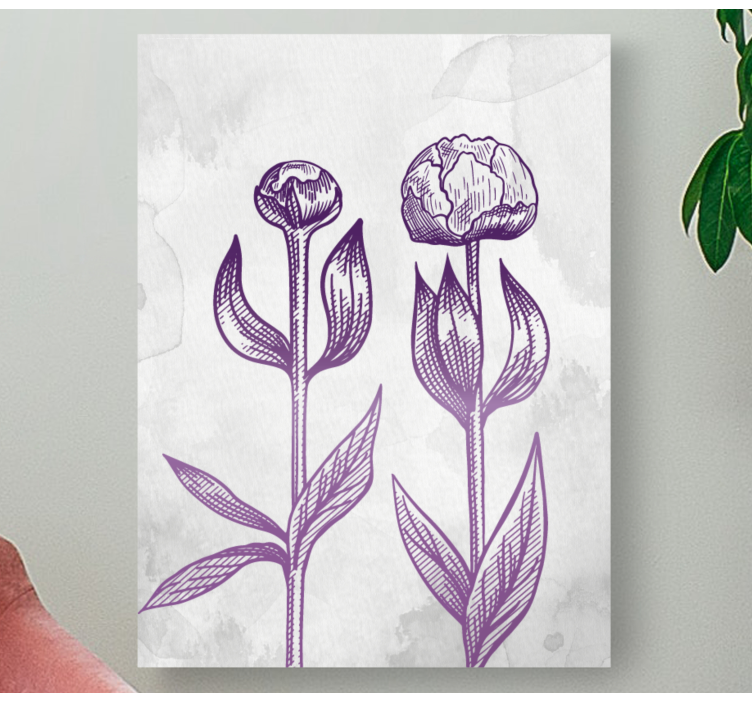 Purple delicate flower canvas - TenStickers
