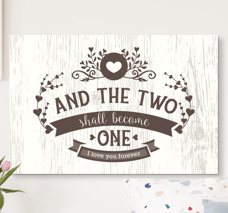 Quote canvas love unites forever - TenStickers