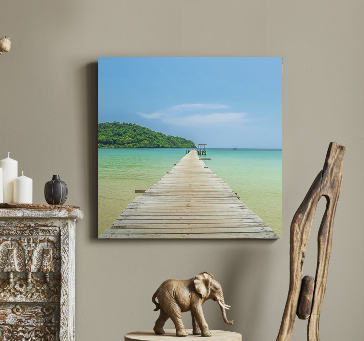 Serene Ocean Pier landscape canvas - TenStickers