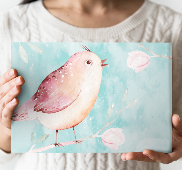 Singing bird bird canvas wall art - TenStickers