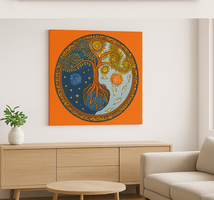 Spiritual tree of life living room canvas print - TenStickers