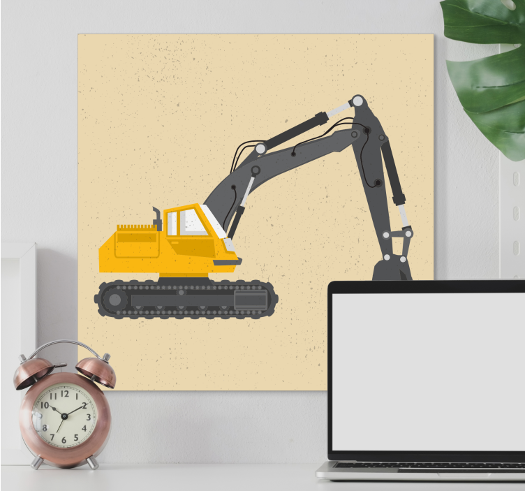 Sports canvas art excavator machinery artwork - TenStickers