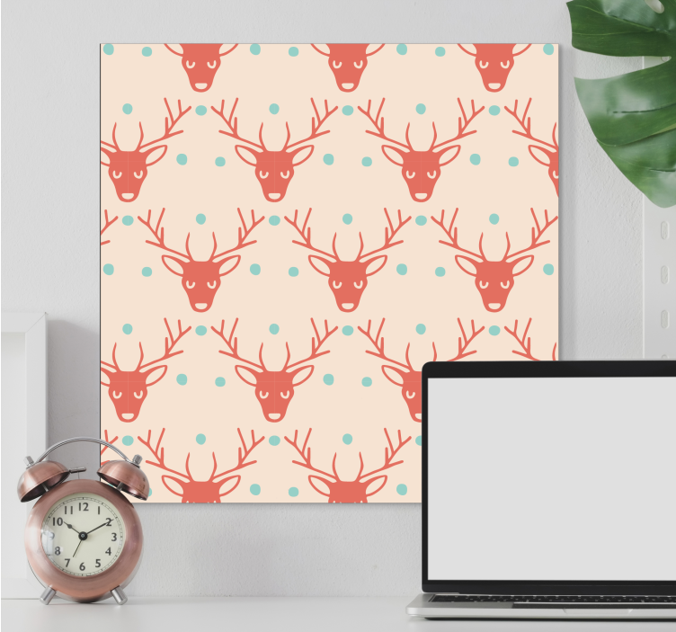Stag canvas featuring artistic stag heads - TenStickers